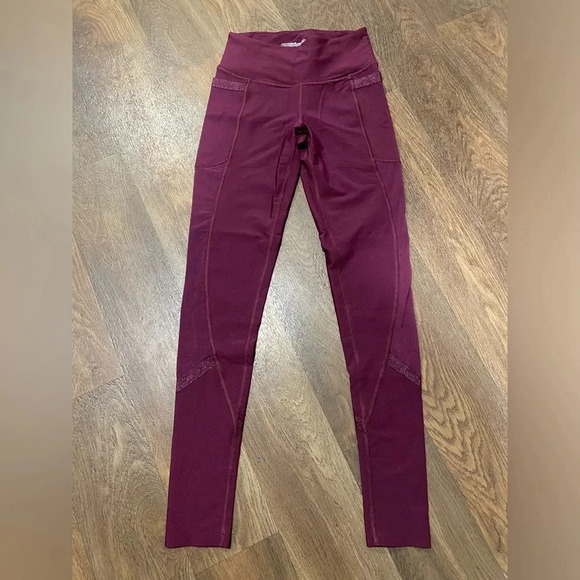 Victoria’s Secret sport Total Knockout leggings. Maroon Burgundy Sparkle Size XS - Picture 1 of 7